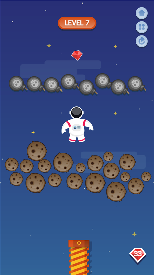 Space Game Level With Many Bombs Screenshot.