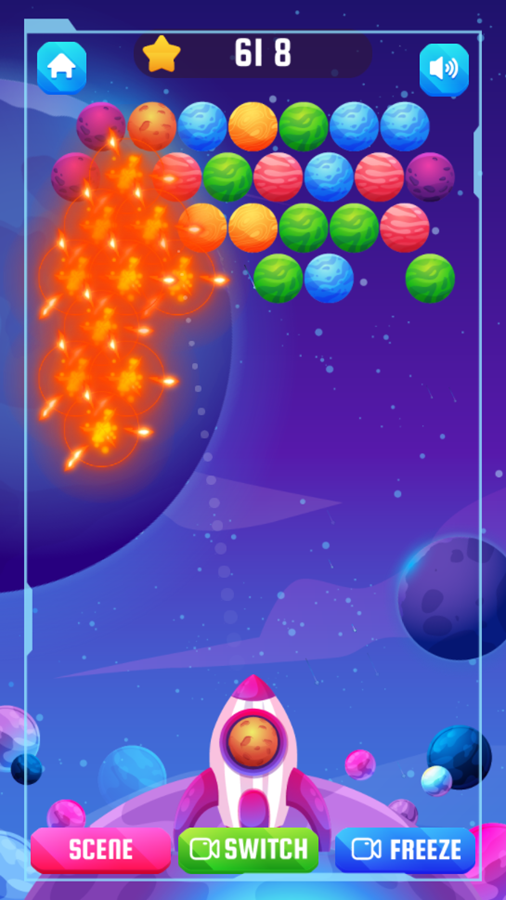 Space Planet Shooter Game Play Screenshot.