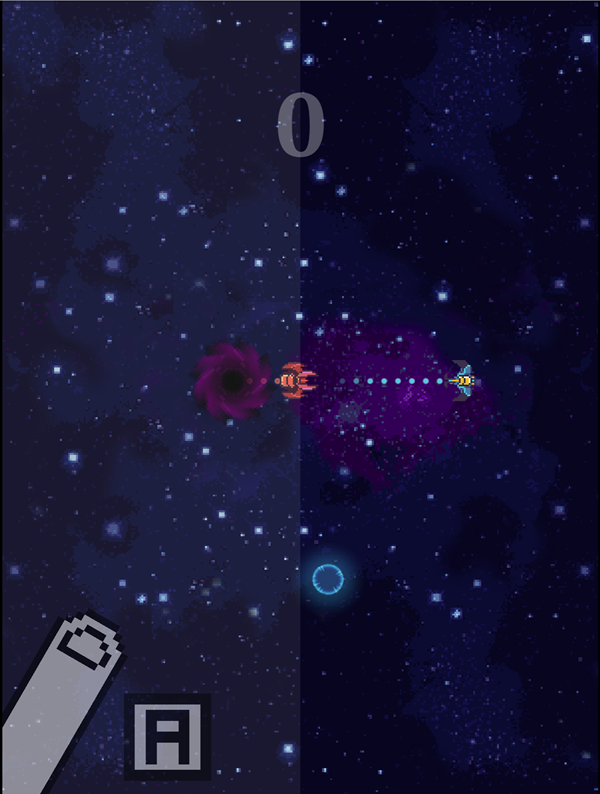 Space Pursuit Game Turn Left Instructions Screen Screenshot.