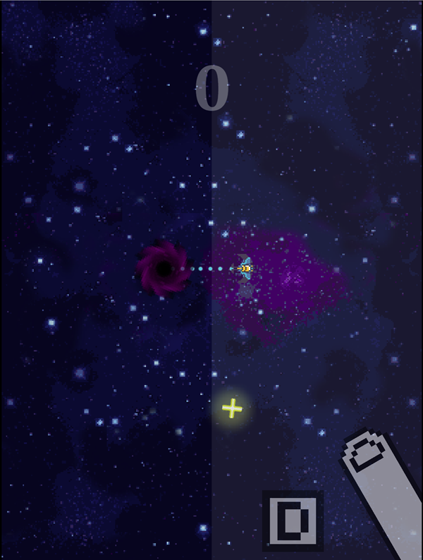 Space Pursuit Game Turn Right Instructions Screen Screenshot.