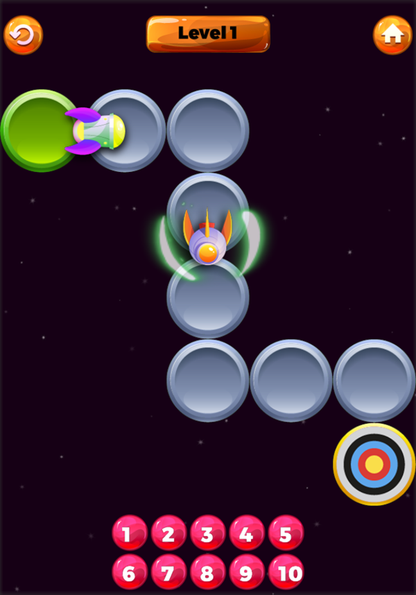 Space Race Game Level Play Screenshot.