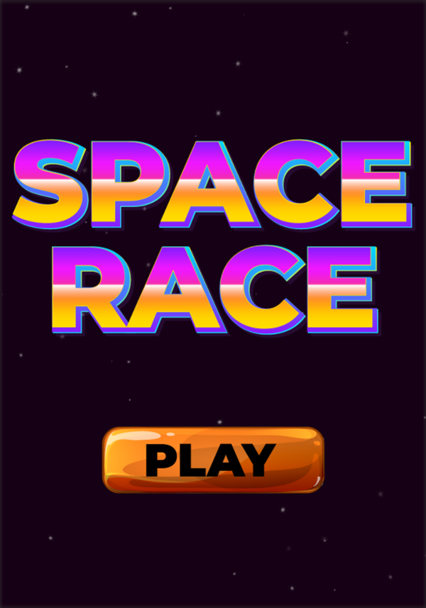 Space Race Game Welcome Screen Screenshot.