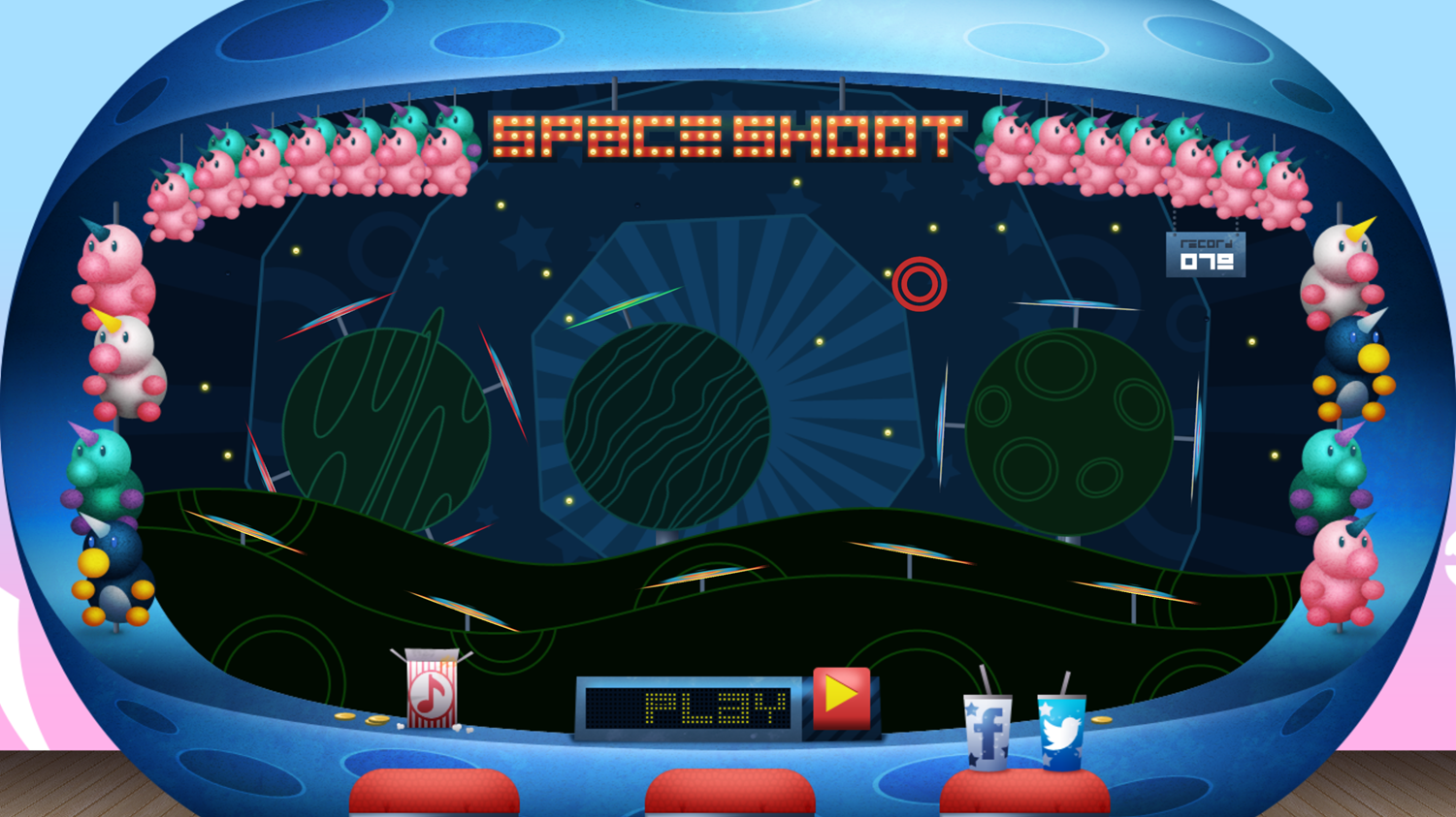 Space Shoot Game End Screenshot.