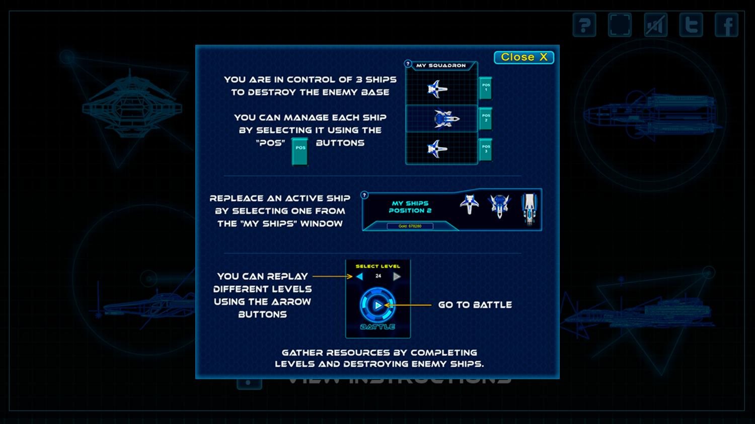 Space Supremacy Game How To Play Screenshot.