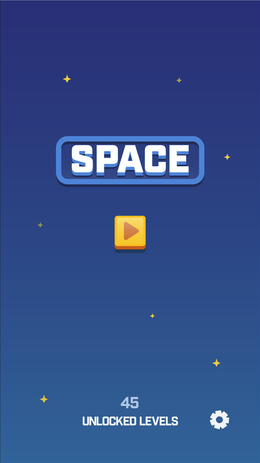 Space Game Welcome Screen Screenshot.