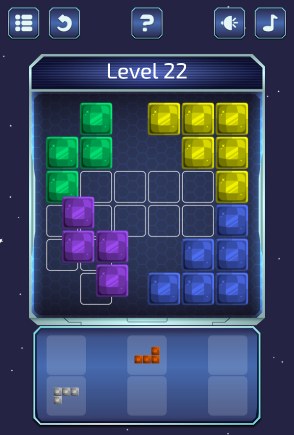 Spacial Blocks Game Level Progress Screenshot.