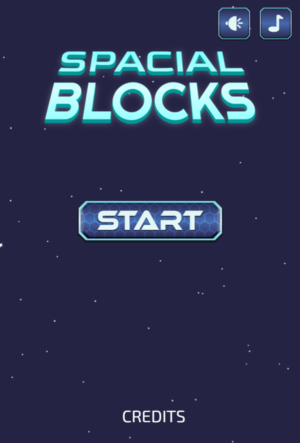 Spacial Blocks Game Welcome Screen Screenshot.