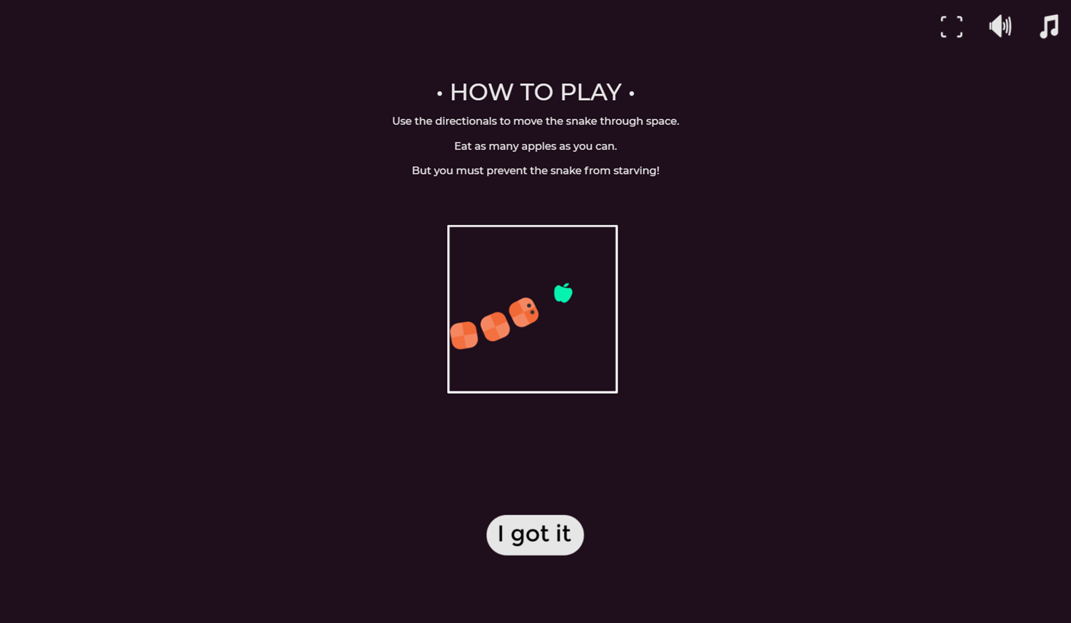 Spacial Snake Game How To Play Screenshot.