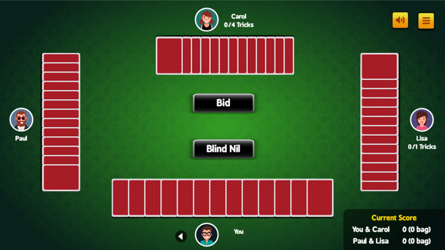 Spades Game Screenshot.