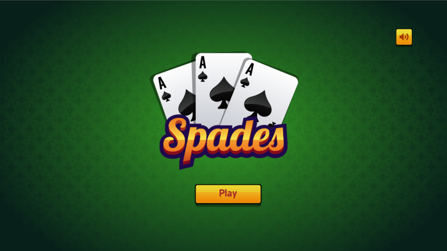 Spades Game Welcome Screen Screenshot.