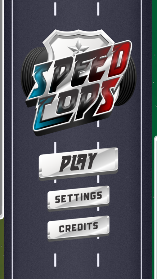 Speed Cops Game Welcome Screen Screenshot.