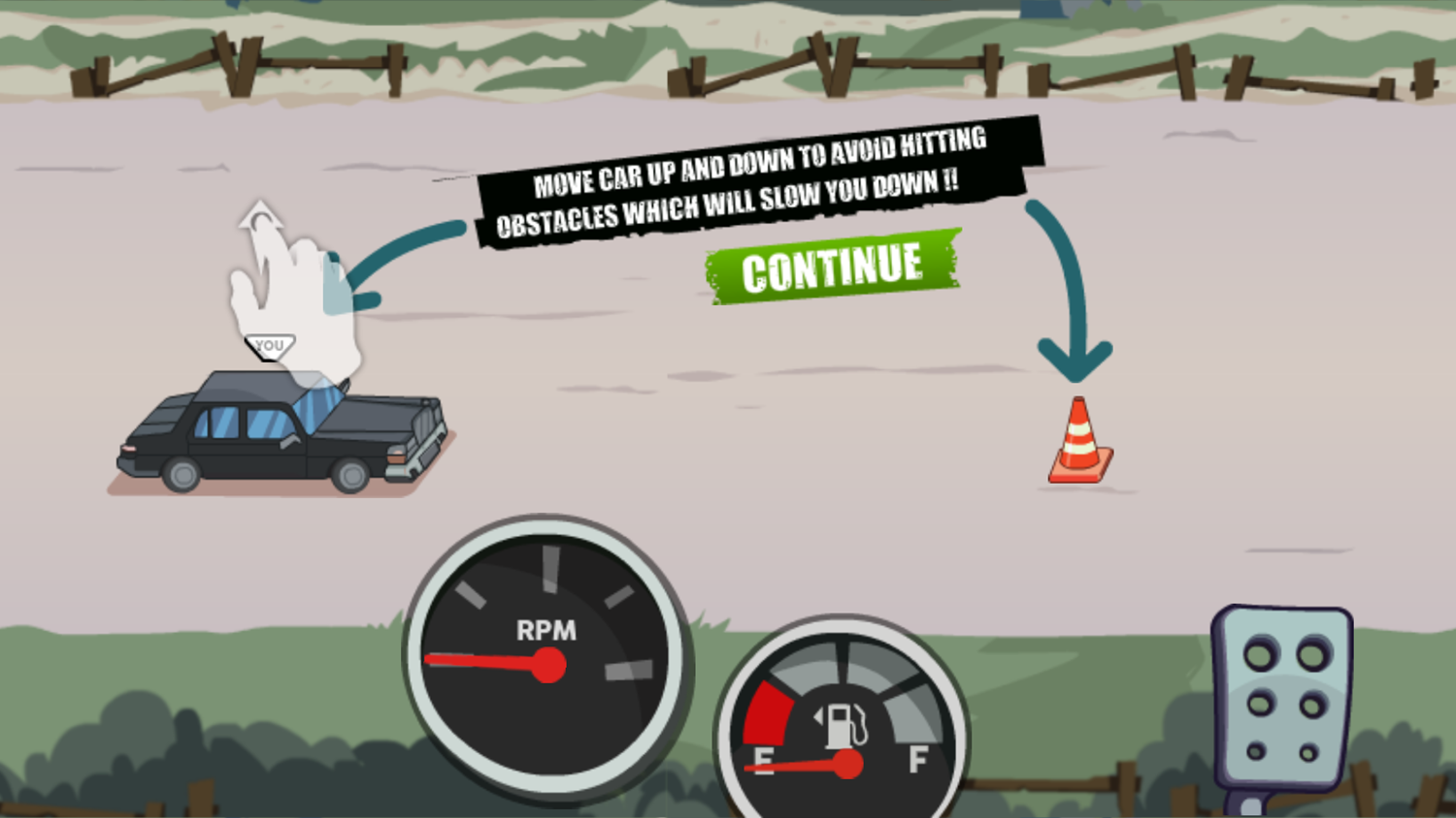 Speedlust Driver Game Controls Screenshot.