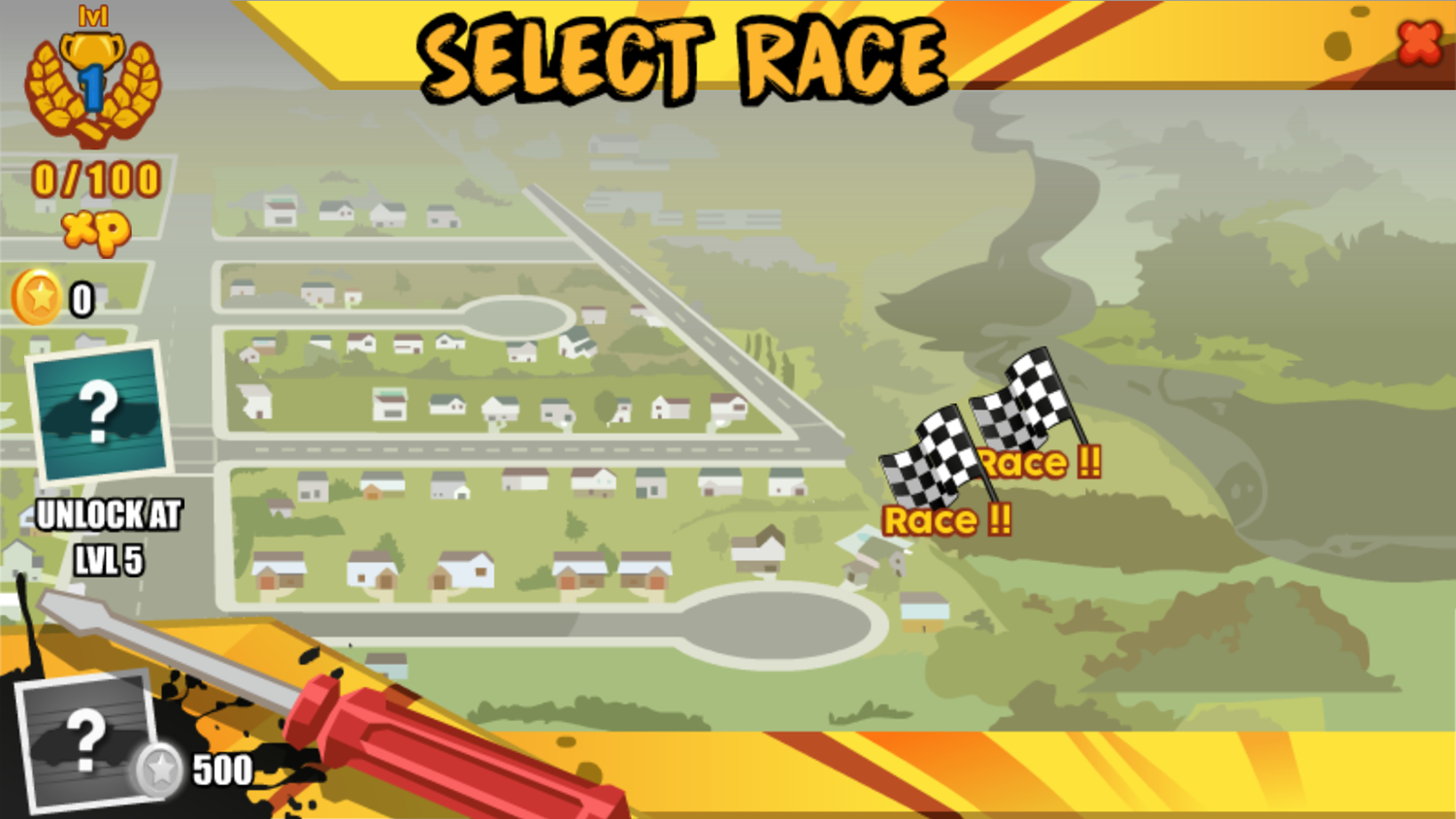 Speedlust Driver Game Select Race Screenshot.