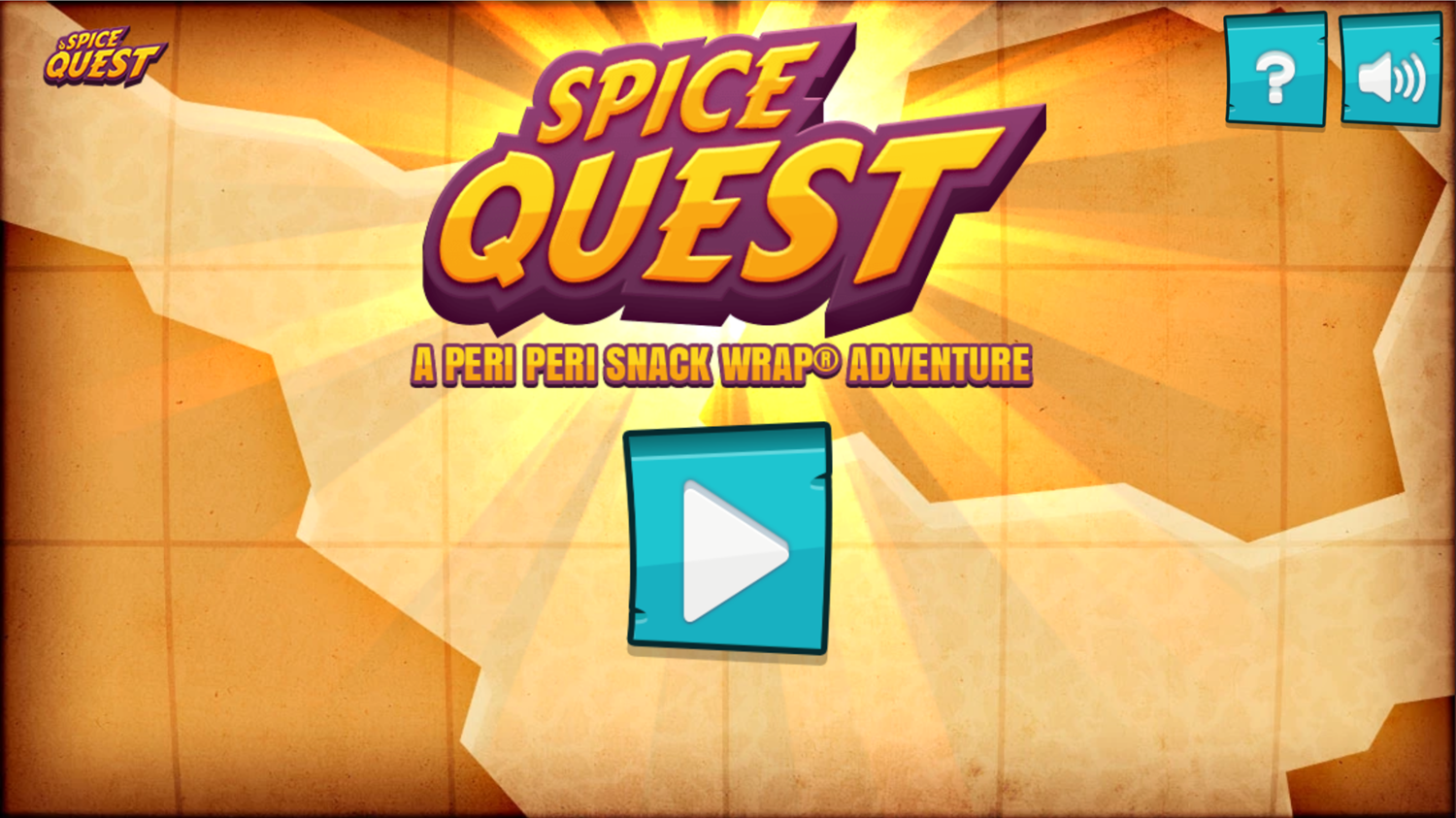 Spice Quest Game Welcome Screen Screenshot.
