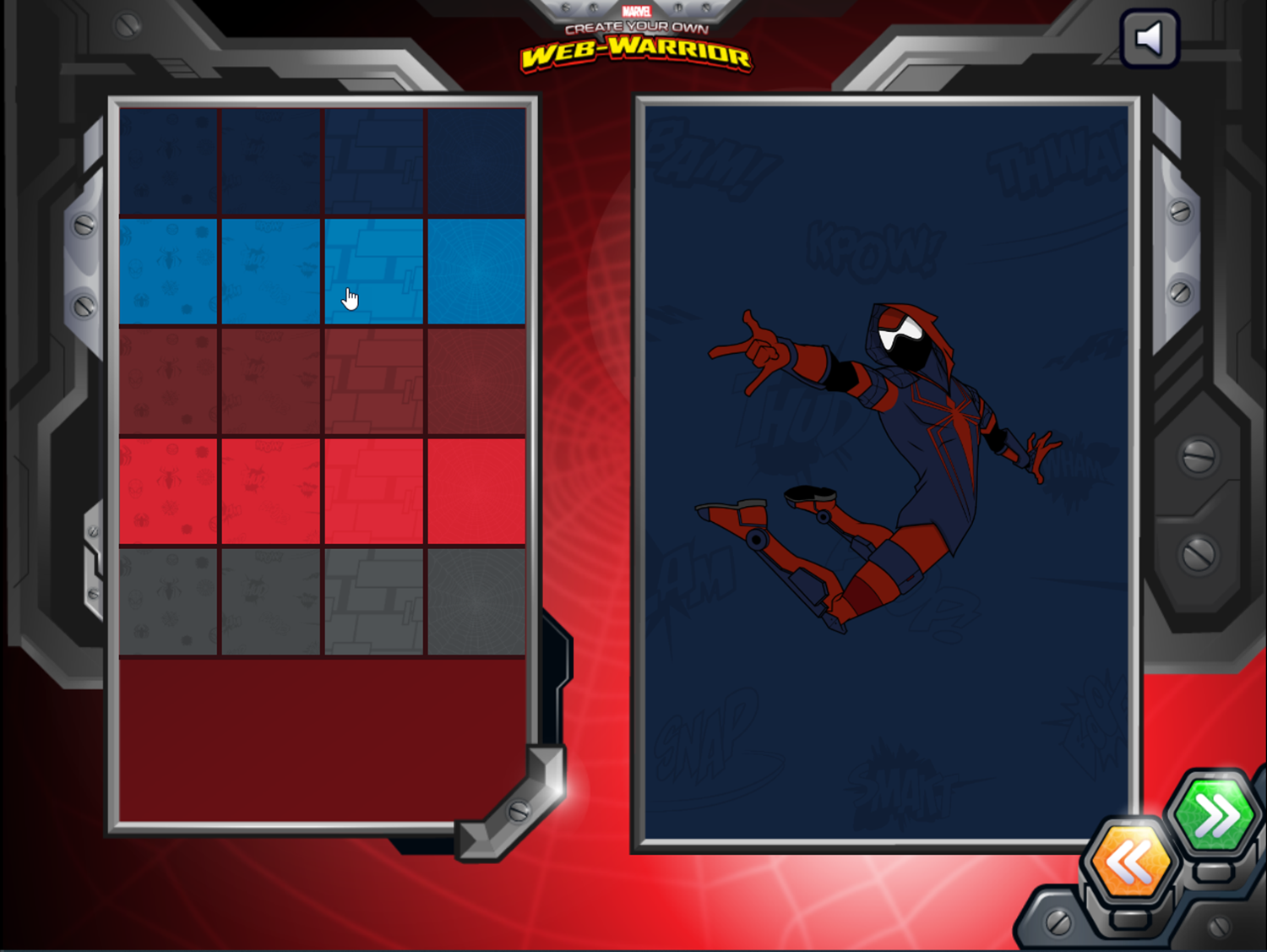 Spider-Man Create Your Own Web-Warrior Game Choose Background Screenshot.