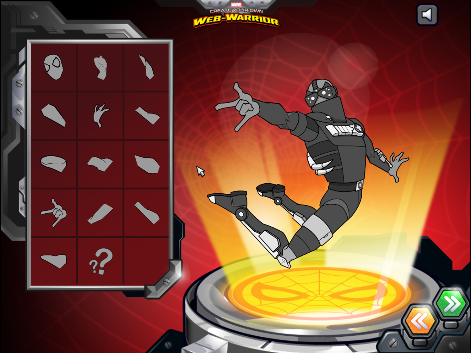 Spider-Man Create Your Own Web-Warrior Game Design Start Screenshot.