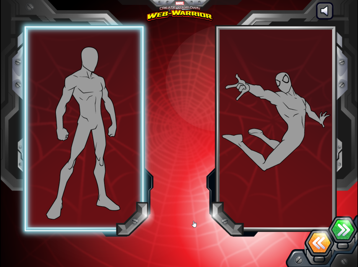 Spider-Man Create Your Own Web-Warrior Game Pose Select Screenshot.