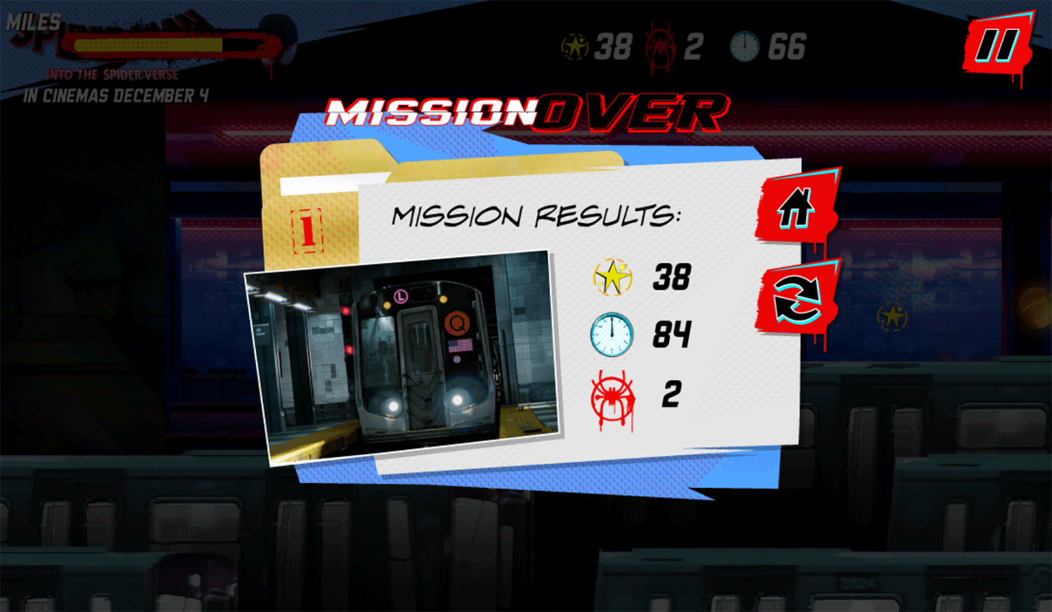 Spider Man Masked Missions Results Screenshot.