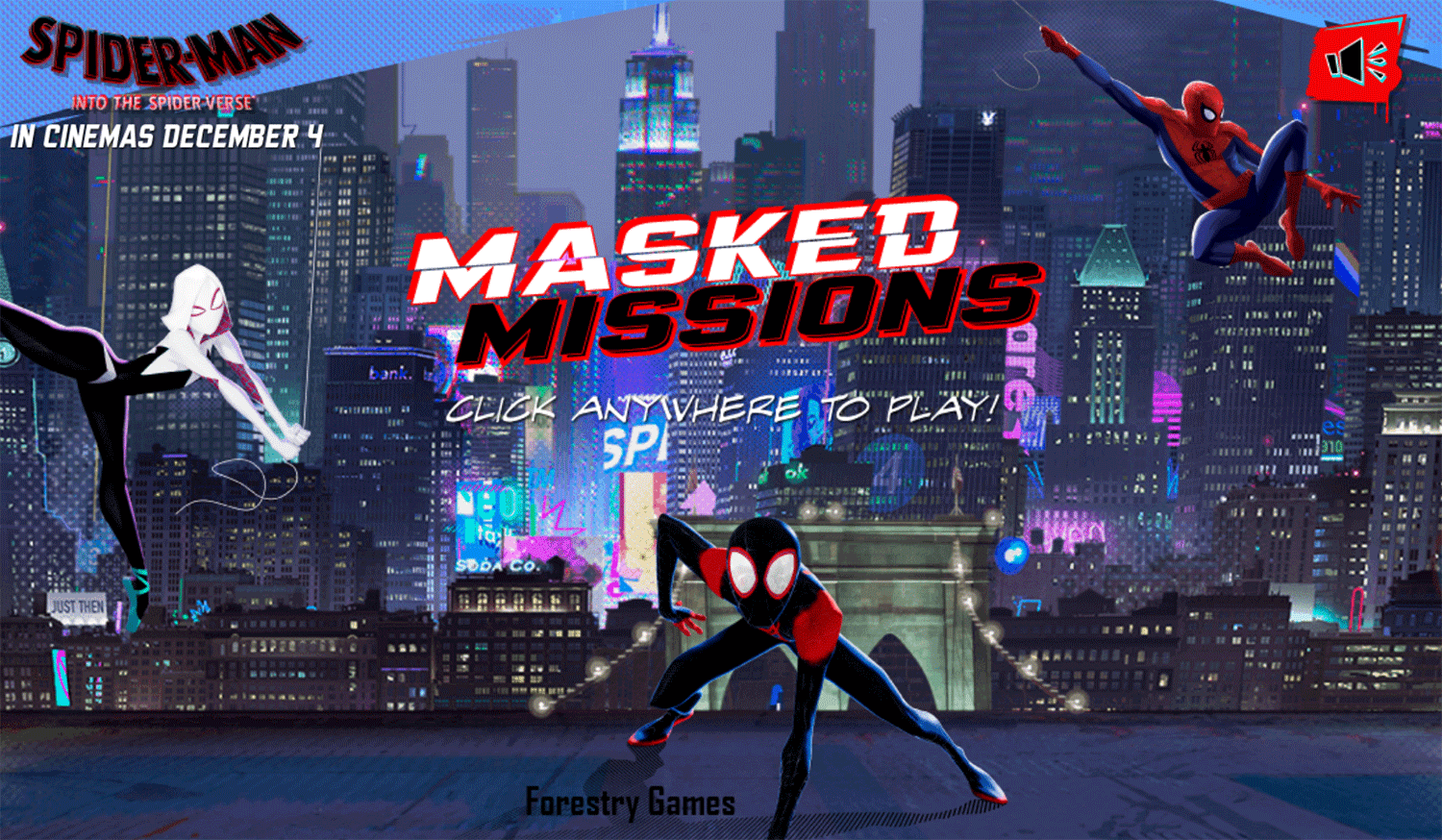 Spider Man Masked Missions Welcome Screen Screenshot.