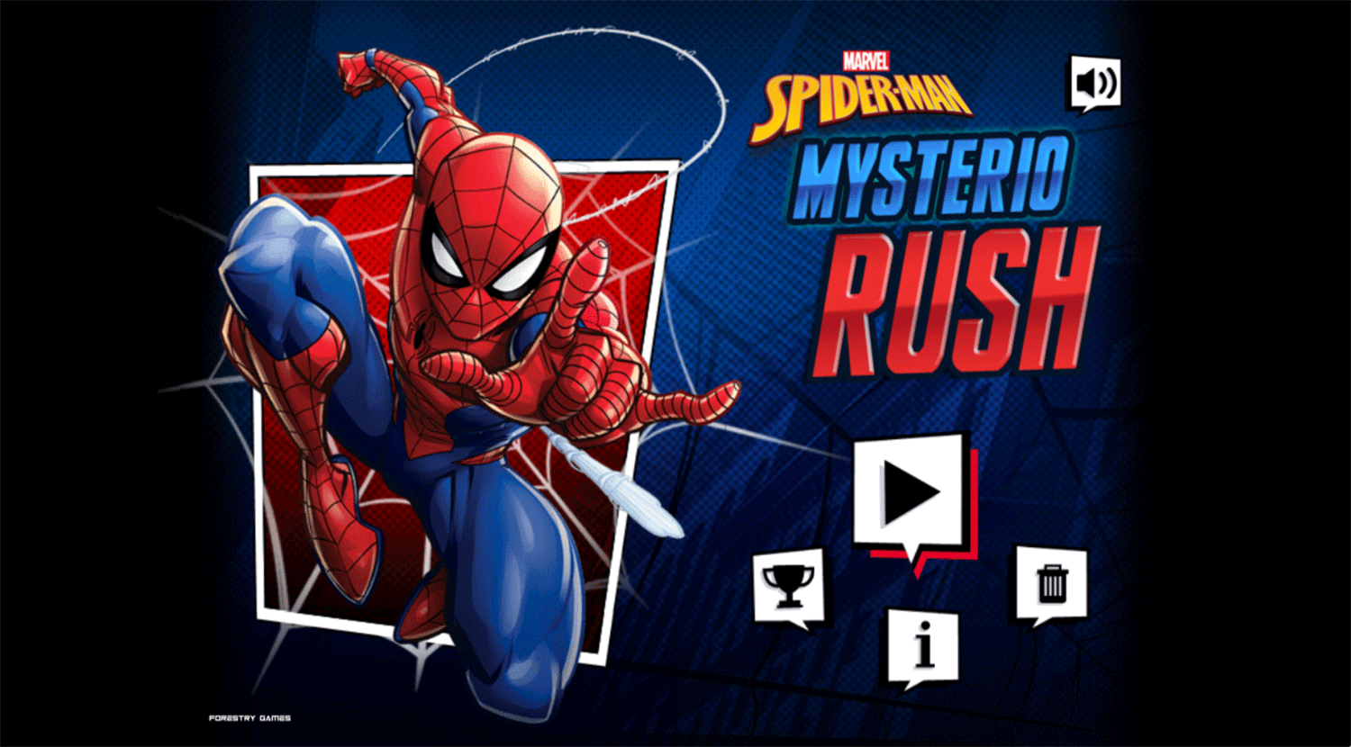 Spider Man Mysterio Rush Welcome Screen Screenshot.