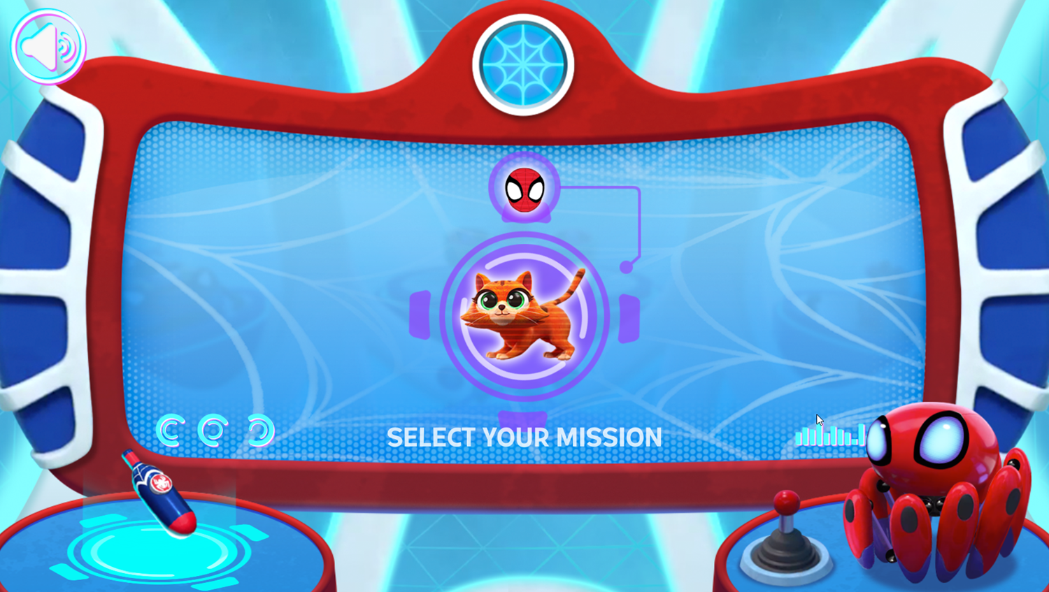 Spider-Man Spidey and His Amazing Friends Swing Into Action Game Select Your Mission Screenshot.