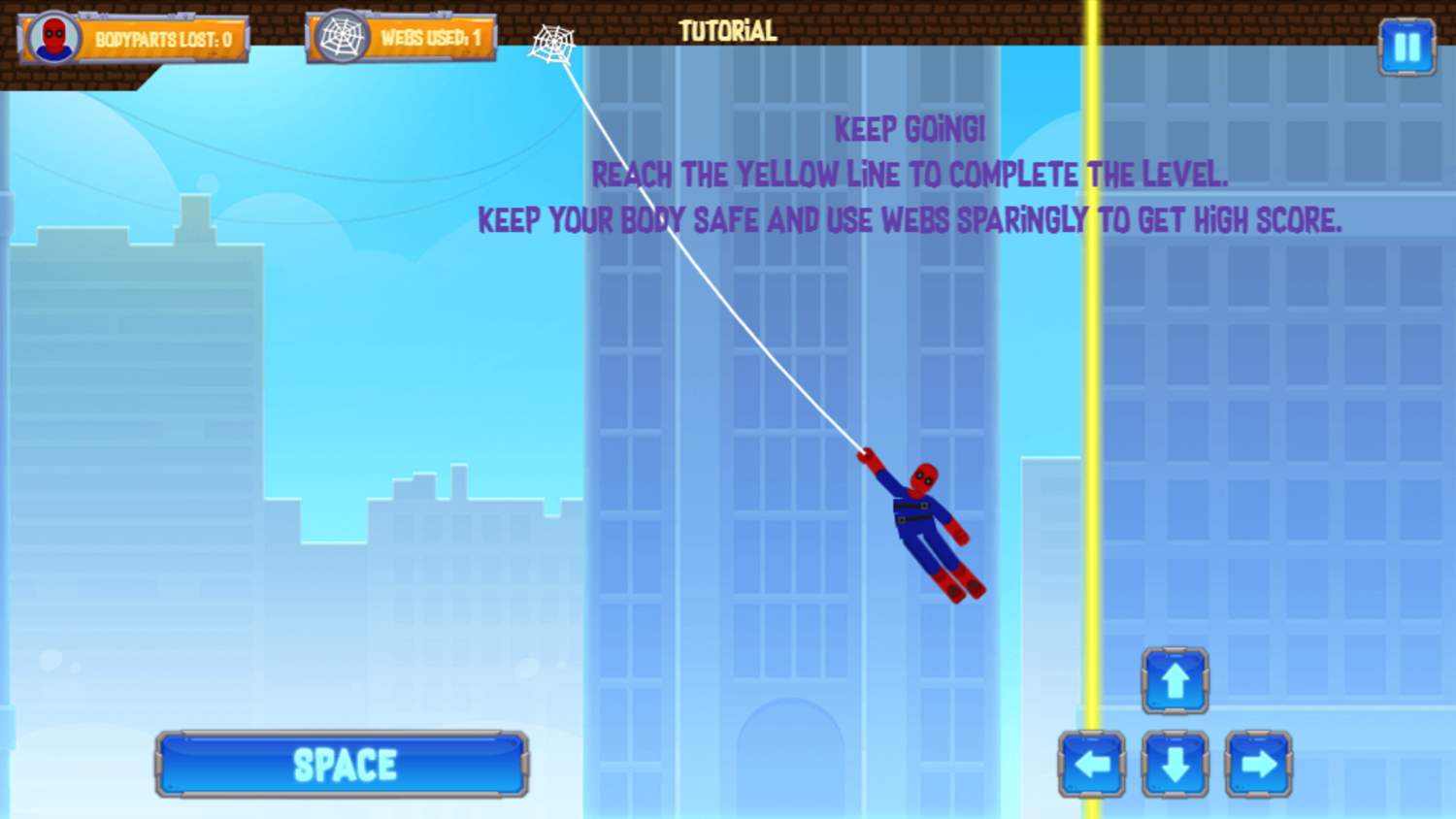 Spidey Swing Game How To Play Screenshot.