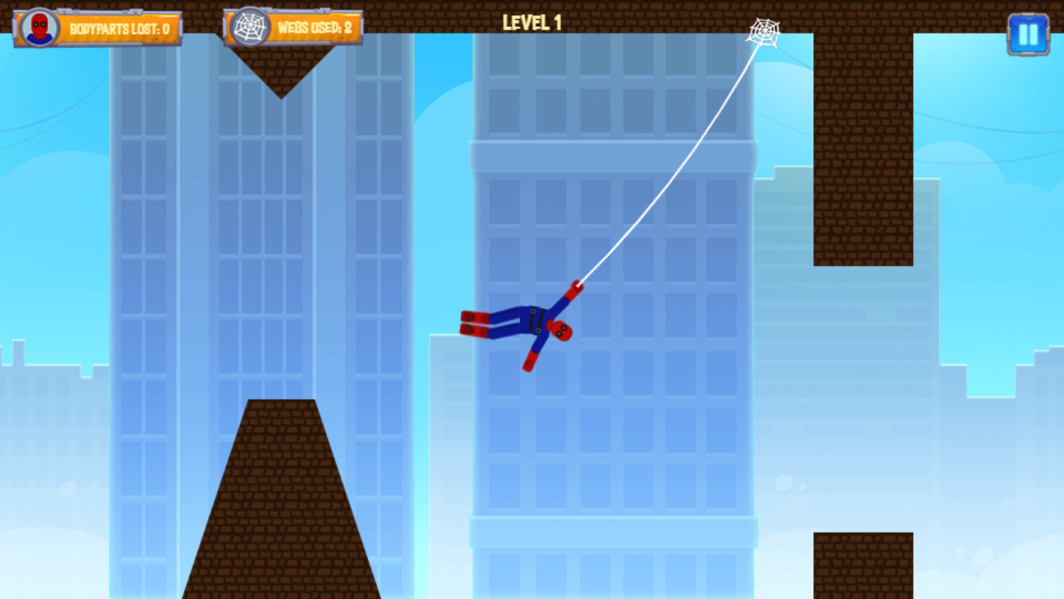 Spidey Swing Game Level Play Screenshot.