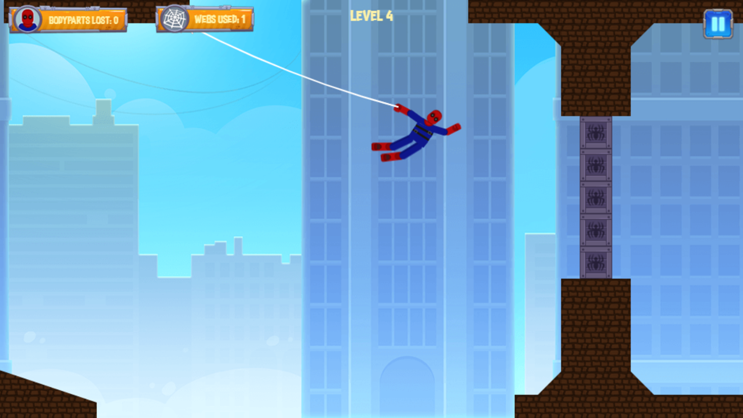 Spidey Swing Game Next Level Screenshot.