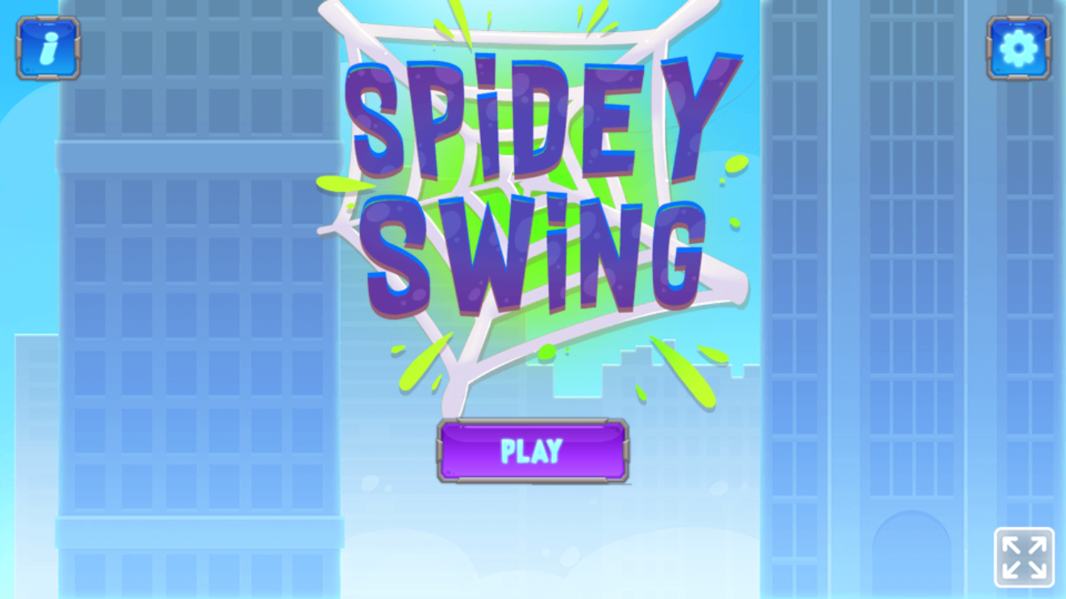 Spidey Swing Game Welcome Screen Screenshot.
