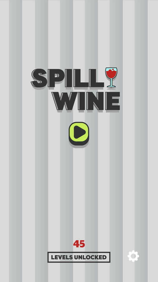Spill Wine Game Welcome Screen Screenshot.
