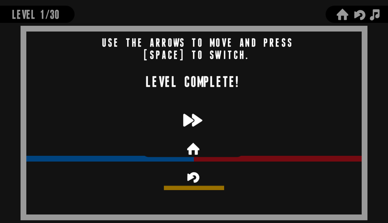 Spin Move Game Level Complete Screenshot.