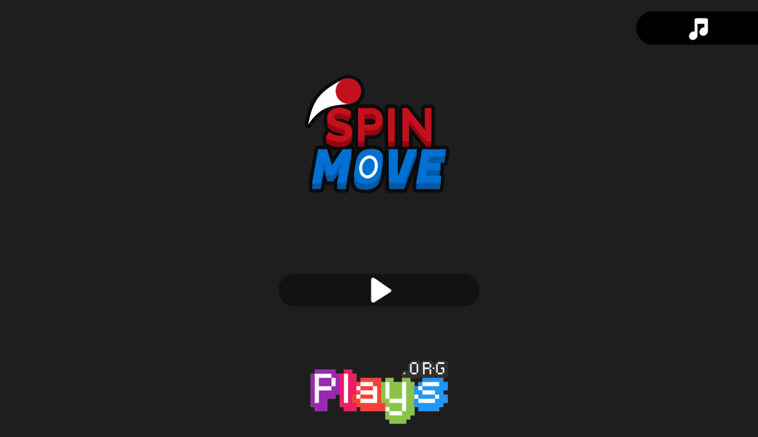 Spin Move Game Welcome Screen Screenshot.