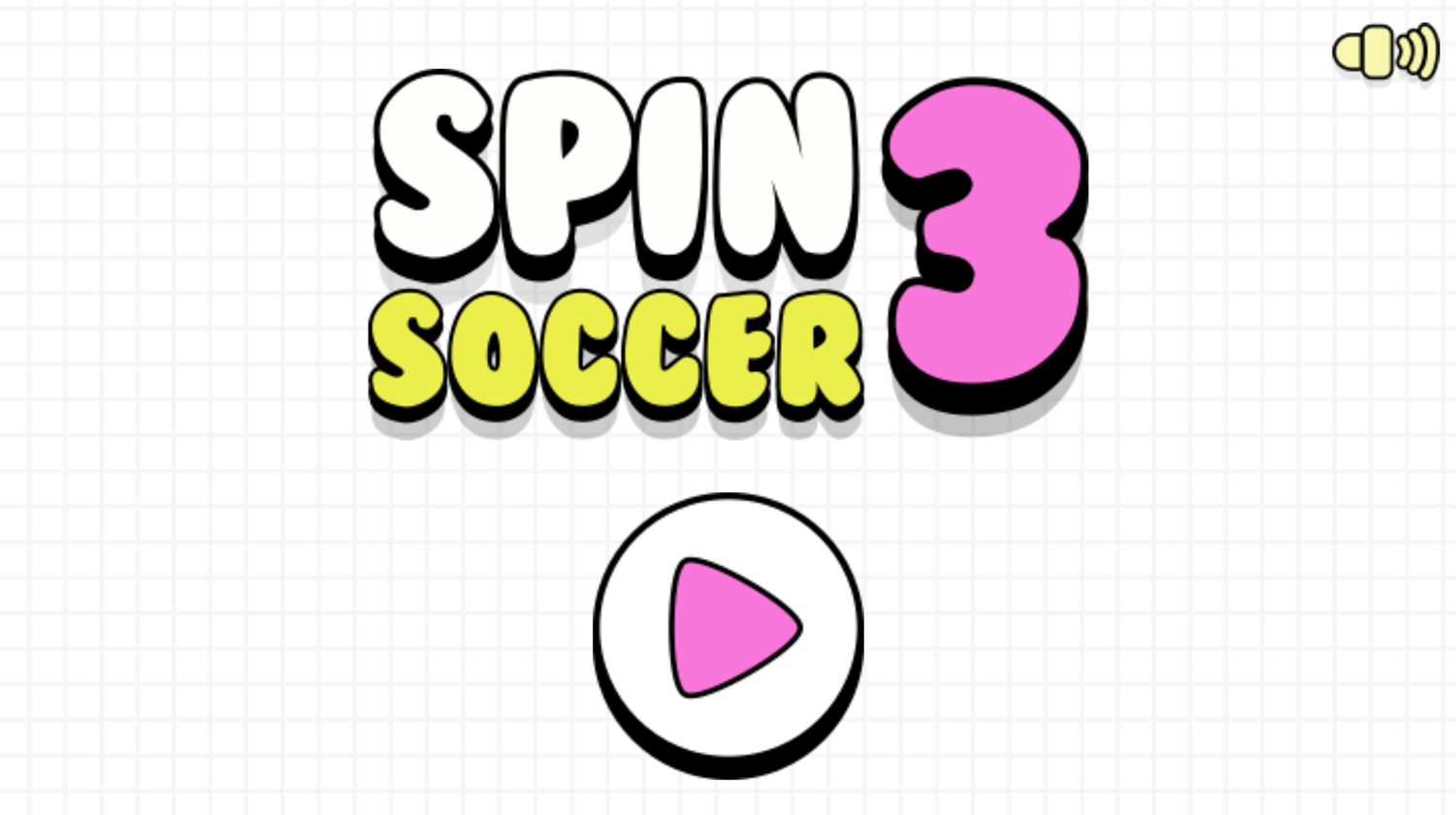 Spin Soccer 3 Game Welcome Screen Screenshot.