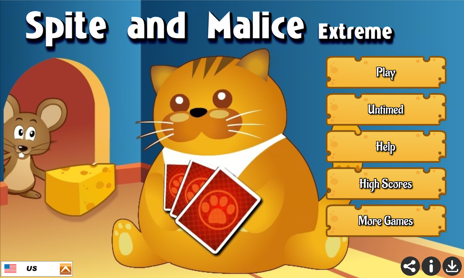 Spite and Malice Extreme Game Welcome Screen Screenshot.