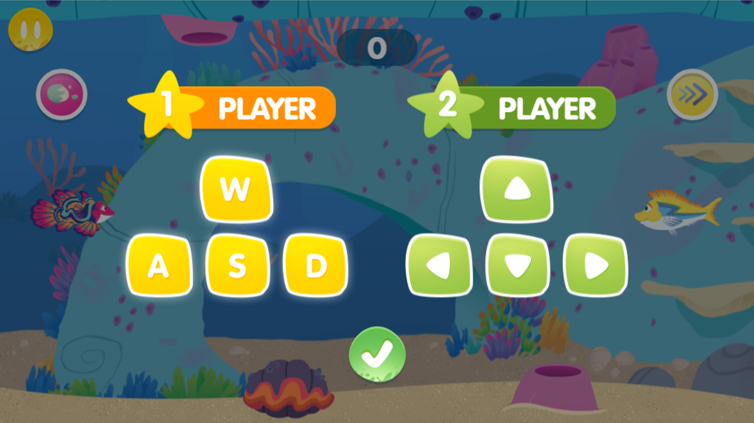 Splash and Bubbles Finball Friends Game Two Player How to Play Screen Screenshot.