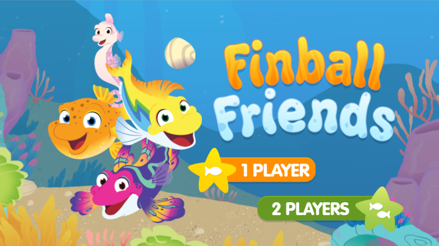 Splash and Bubbles Finball Friends Game Welcome Screen Screenshot.