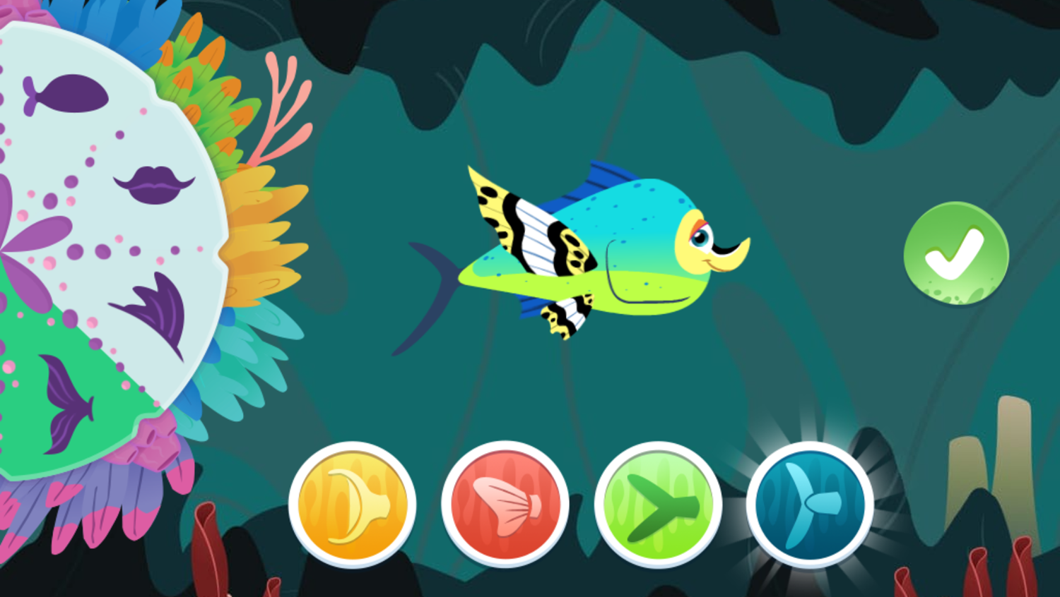 Splash and Bubbles Fintastic Fish Maker Game Unique Fish Design Screenshot.