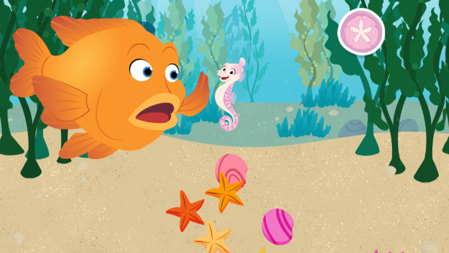 Splash and Bubbles Help Our Kelp Game Introduction Screenshot.
