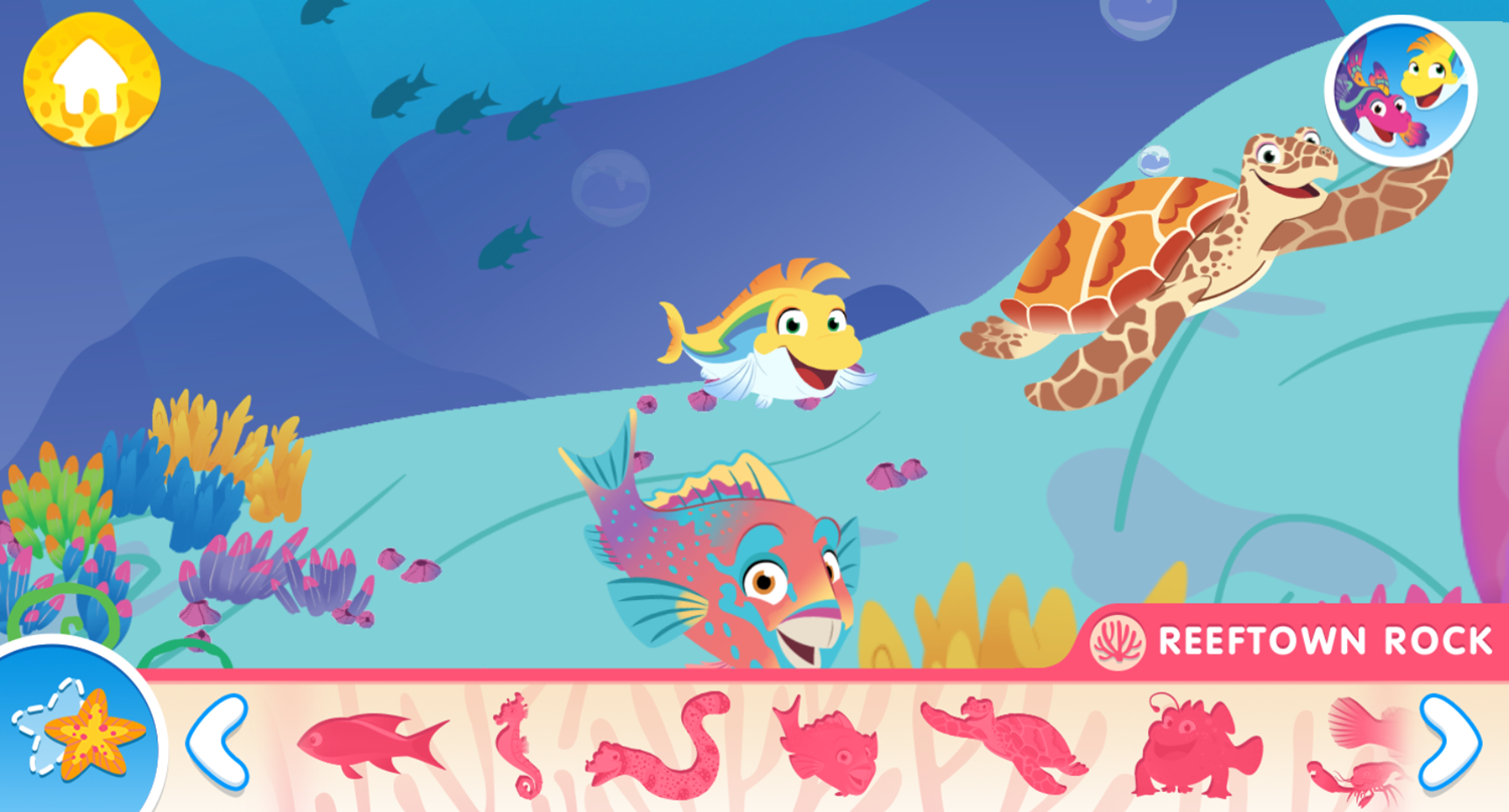 Splash and Bubbles Reeftown Rock Adventure Game Discover Underwater Life Screenshot.
