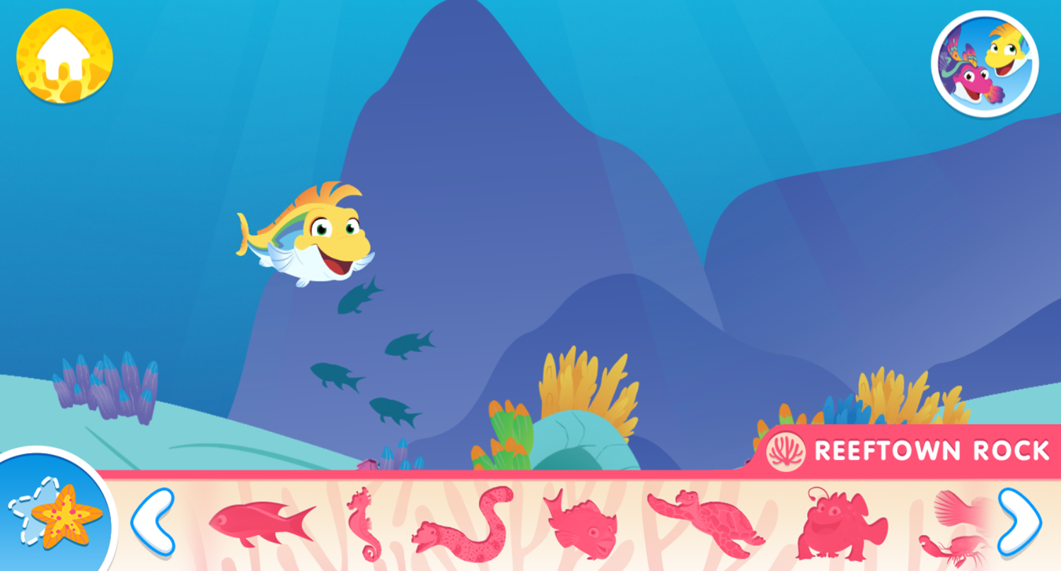 Splash and Bubbles Reeftown Rock Adventure Game Start Screenshot.