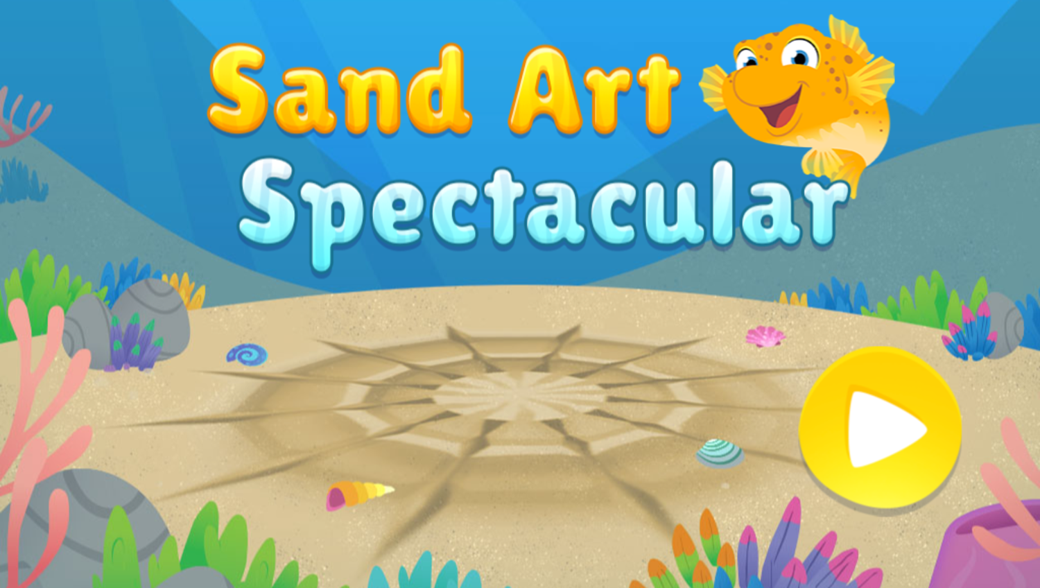 Splash and Bubbles Sand Art Spectacular Game Welcome Screen Screenshot.