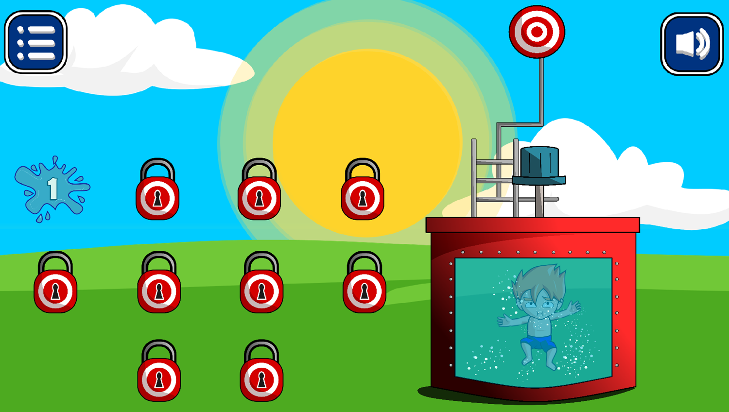 Splash Tank Game Level Select Screenshot.