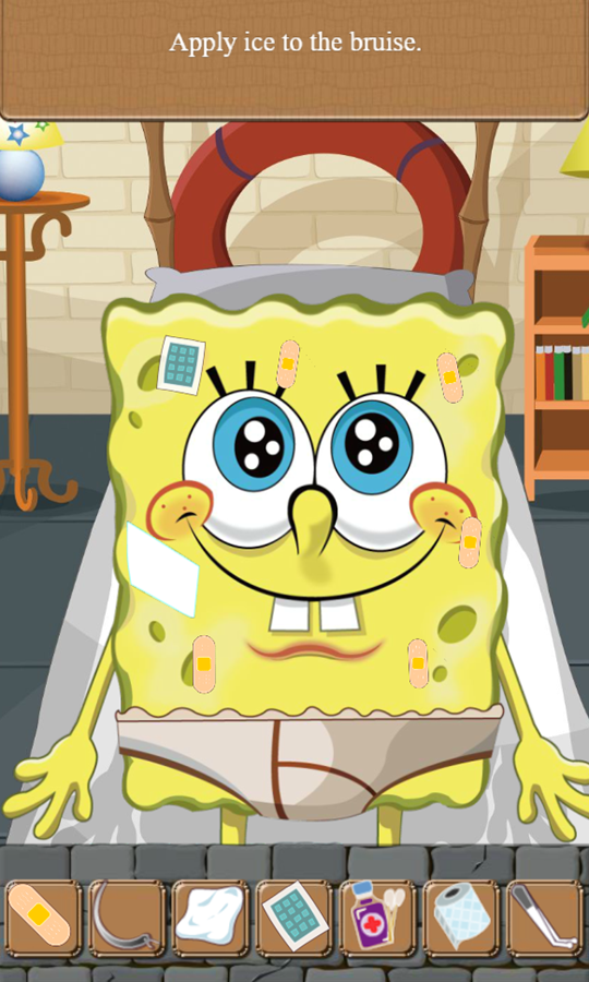 SpongeBob Doctor Game Apply Ice Screenshot.