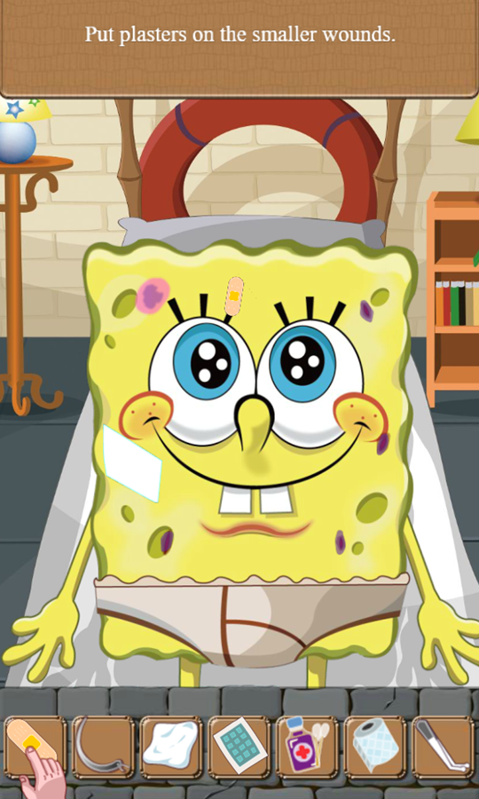 SpongeBob Doctor Game Put Plasters Screenshot.