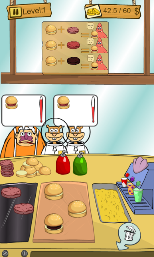 SpongeBob Restaurant Game Play Screenshot.