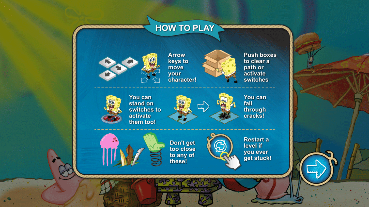 Spongebob Squarepants Beachy Keen How To Play Screenshots.