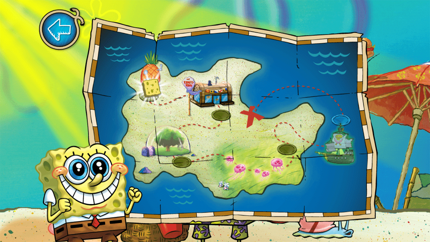 Spongebob Squarepants Beachy Keen Level Select Screenshots.