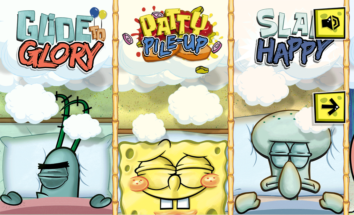 Spongebob Squarepants Bedtime in Bikini Bottom Level Select Screenshot.