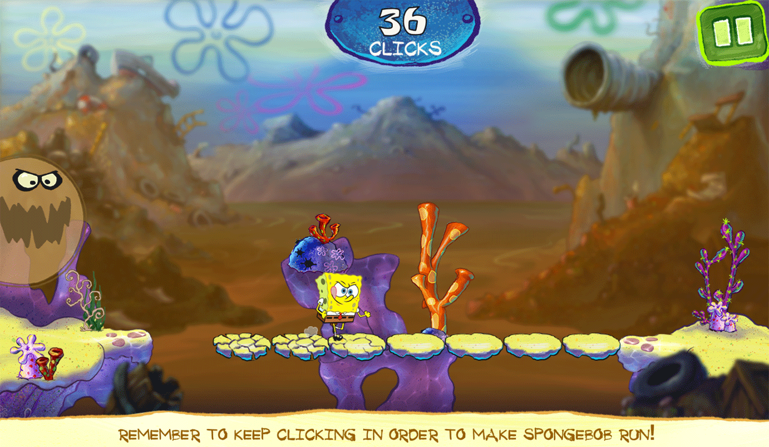 Spongebob Squarepants Bikini Bottom Button Bash 2nd Stage Screenshot.