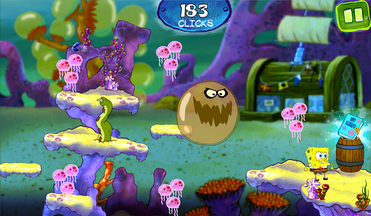 Spongebob Squarepants Bikini Bottom Button Bash Diary Level Screenshot.